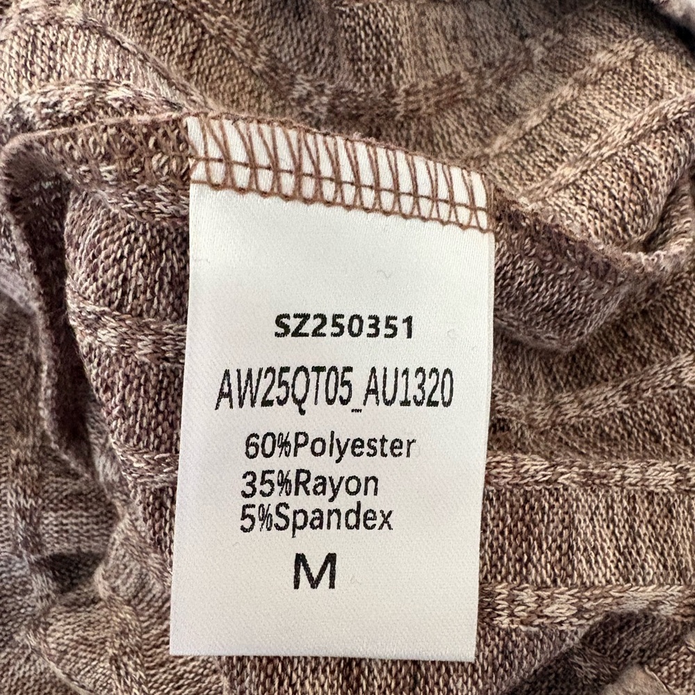 Ribbed Scoop Neck Button-Accent Sweater - Taupe - Picture 7 of 8